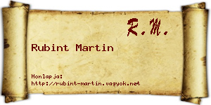 Rubint Martin névjegykártya
