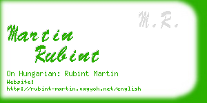 martin rubint business card